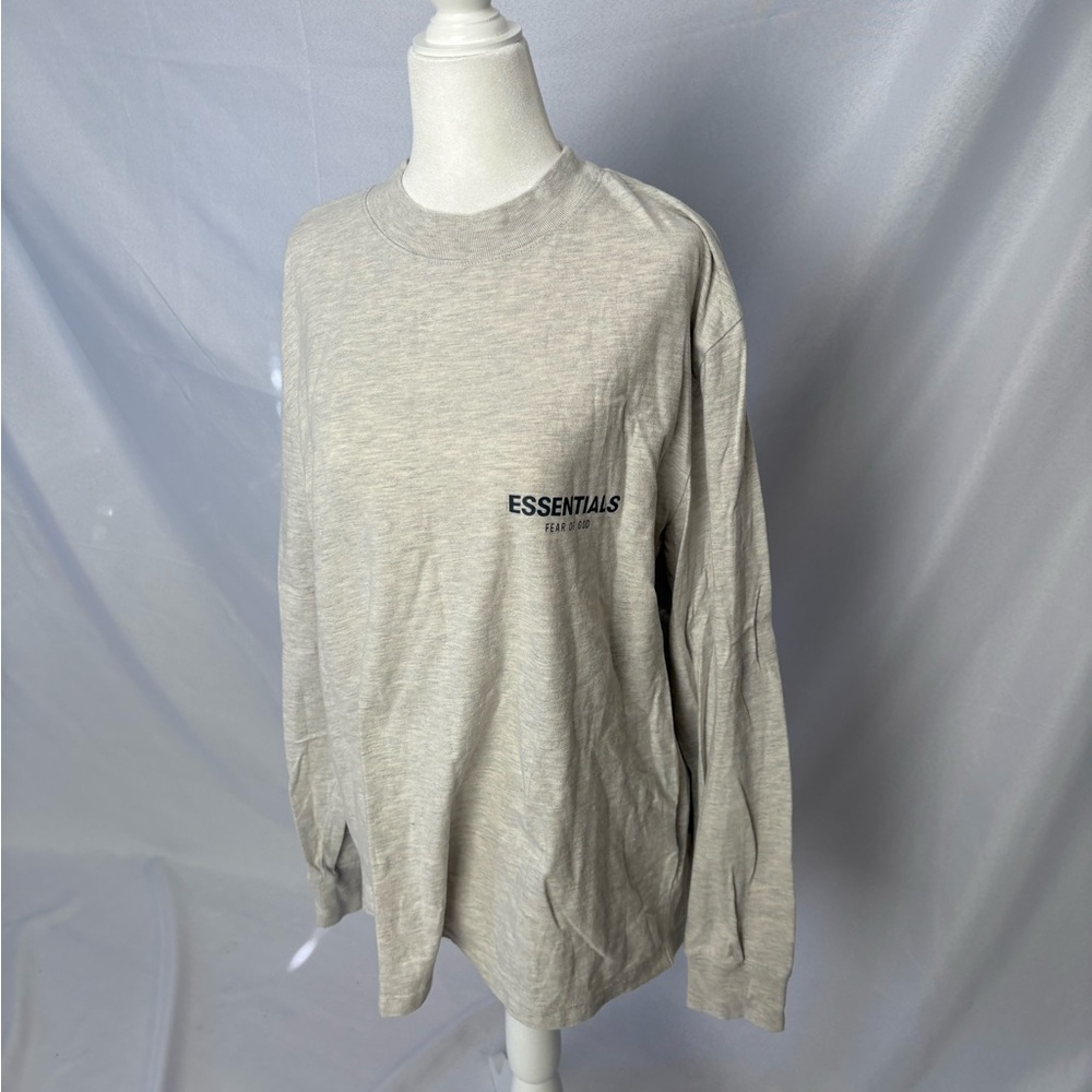Essentials Light Heather Gray Crewneck Long Sleeve Tee
